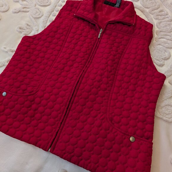 Jane Ashley red quilted puff vest XL - Picture 7 of 10